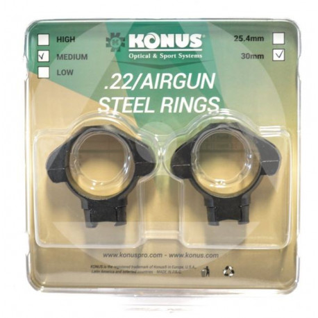 Anelli Konus 30 mm MEDI per slitta da 11mm art. 7419 KONUS