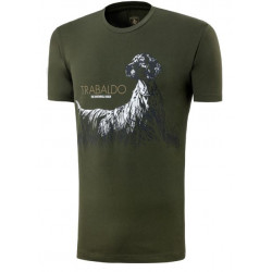 T-shirt Trabaldo verde con stampa setter mod. Identity