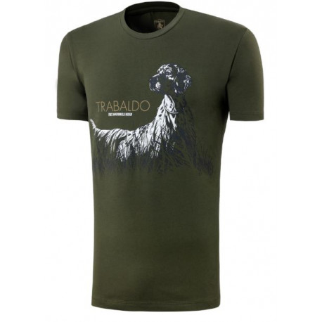 T-shirt Trabaldo verde con stampa setter mod. Identity