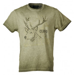 T-shirt  Univers verde con stampa cervo art. 94198 359