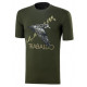 T-shirt Trabaldo verde con stampa beccaccia modello Identity