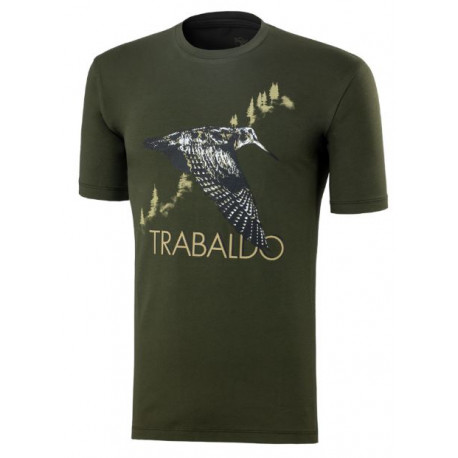 T-shirt Trabaldo verde con stampa beccaccia modello Identity