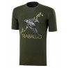 T-shirt Trabaldo verde con stampa beccaccia modello Identity