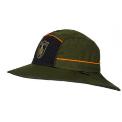 Cappello impermeabile Trabaldo a falda larga verde e arancio reversibile modello Missouri