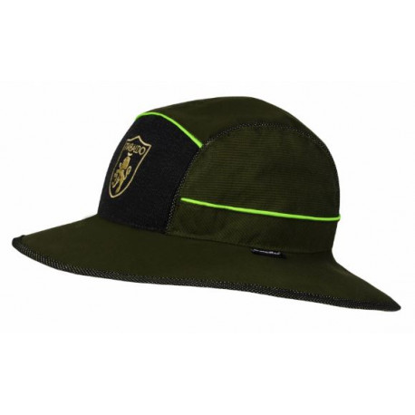 Cappello impermeabile Trabaldo a falda larga verde reversibile modello Missouri