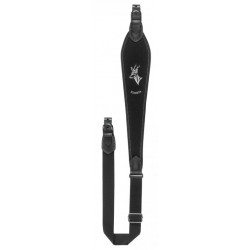 Tracolla carabina Riserva in cordura nera con ricamo capriolo art. R9123 RISERVA
