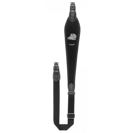 Tracolla carabina Riserva in cordura nera con ricamo cinghiale art. R9121 RISERVA