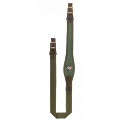 Tracolla fucile Riserva con ricamo colombaccio in cordura verde art. R2338 RISERVA