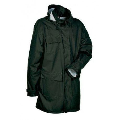 Giacca impermeabile lunga verde Cofra modello Rainswept art.V453-0-03
