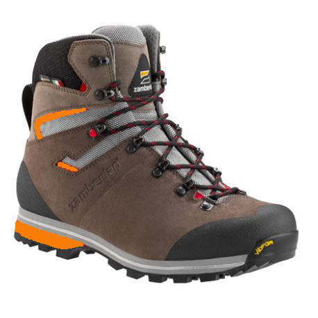Scarpone medio Zamberlan in pelle scamosciata marrone e arancio modello THUNDER GTX