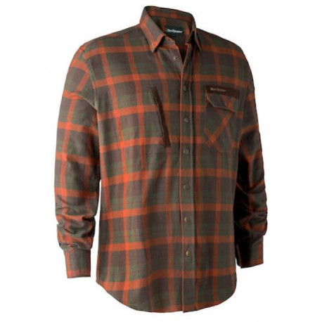 Camicia Deerhunter in flanella a quadri arancio modello Ethan art.8438 48438 DEERHUNTER