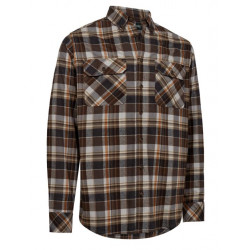 Camicia Deerhunter in flanella a quadri marrone e grigia modello Robert art.8575 58575 DEERHUNTER
