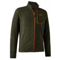 Felpa tecnica in pile Deerhunter verde e arancio modello Chamois art.8095 361 DEERHUNTER