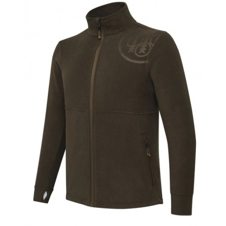 Felpa pile Beretta marrone modello HP LOGO zip intera art.P3731 T2534 08AA BERETTA
