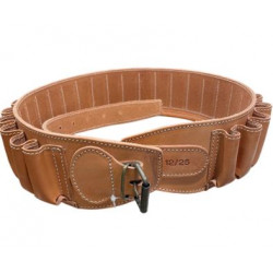 Cartuccera Civa per cartucce fucile calibro 12 in pelle color cuoio chiaro