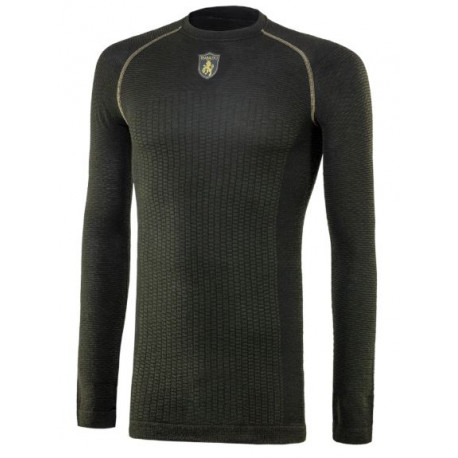 Maglia tecnica intima Trabaldo a manica lunga verde mod.MAGLIA M/L art.450/WOOL/DRYARN TRABALDO