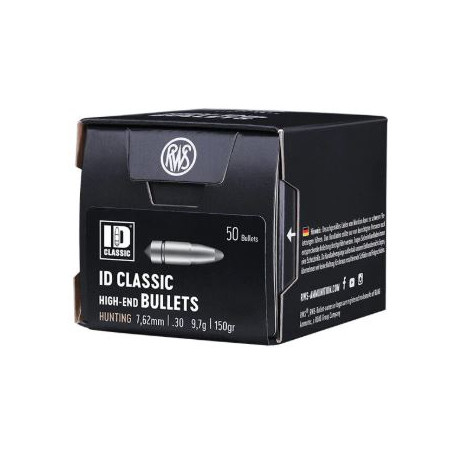 Palle RWS calibro 30 peso 150grani ID CLASSIC