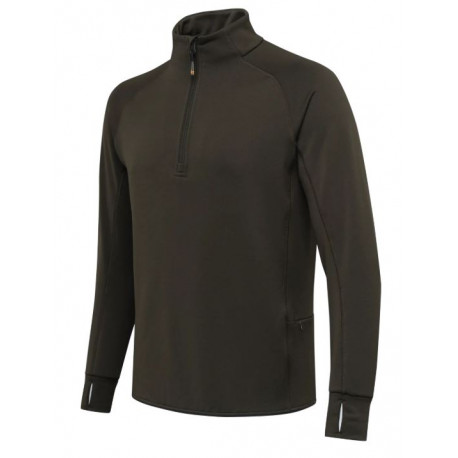 Felpa Beretta termica verde modello Stretch Tech mezza zip art. P3142T231207AA BERETTA