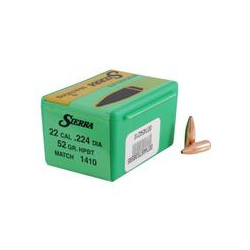 Palle Sierra MatchKing calibro 22 peso 52 grani HPBT