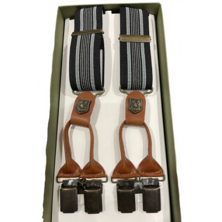 Bretelle elastiche per pantaloni Riserva nere e bianche art. R2248